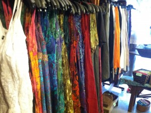 Natural fiber clothing at One World Trading Co, Oak Bluffs Martha's Vineyard